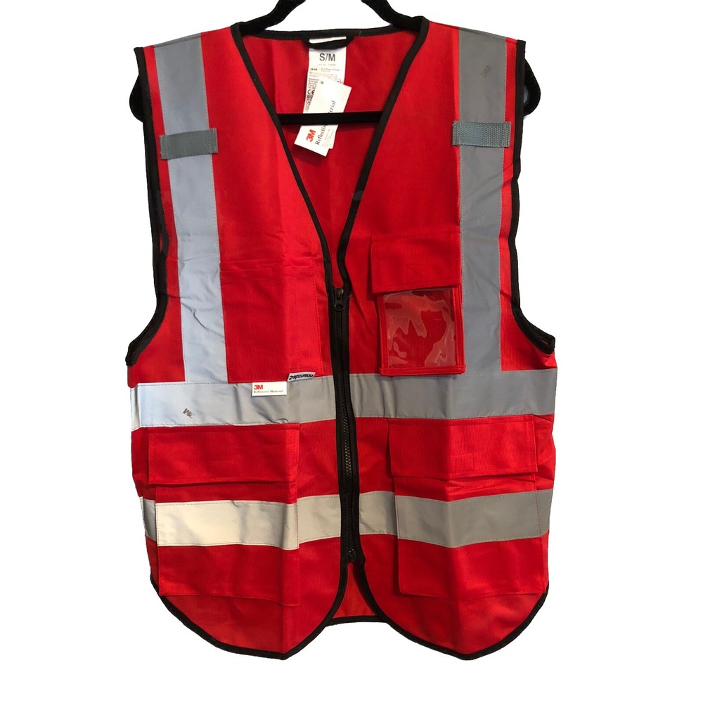 Salzmann 3M‎ Multi-Pocket Reflective Safety Working Vest Zip Size S/M Orange